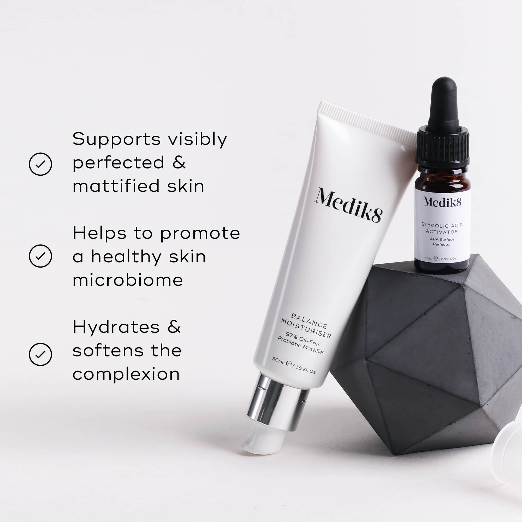 Medik8 Balance Moisturiser & Glycolic Acid Activator 50ml