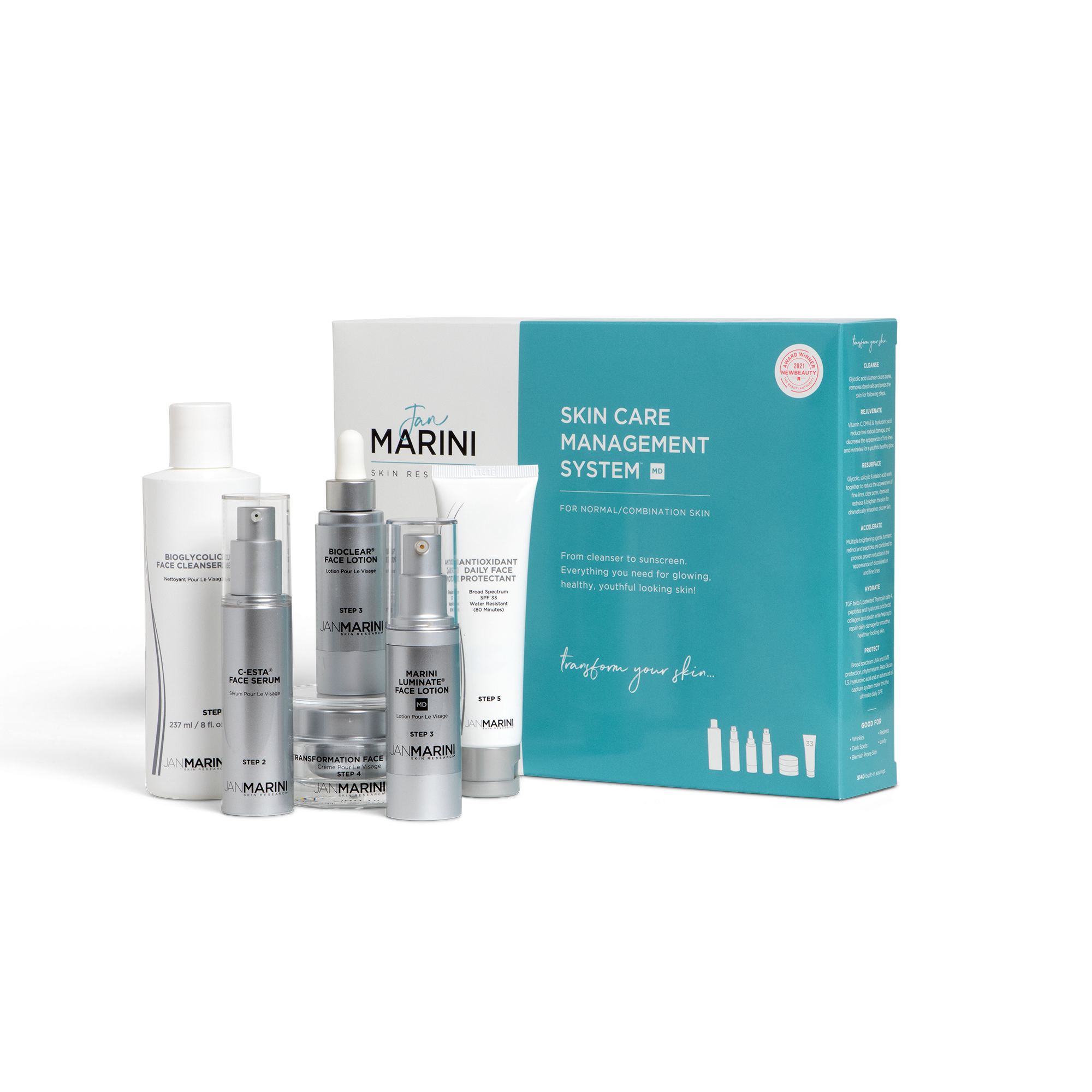 Jan Marini A Skin Care Management System - MD Normal/Combo with Daily Face Protectant SPF 33
